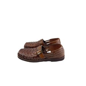 Sunsteps Broadbay Hand Woven Leather Huarache Loafer Sandal Brown Size 11.5